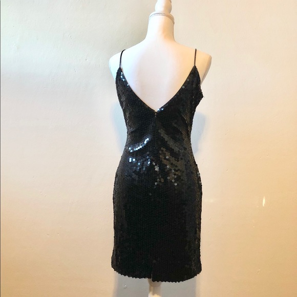 Niteline Black Sequin V Neckline and V Backline Studded Dress Women’s size 8 - Picture 11 of 12